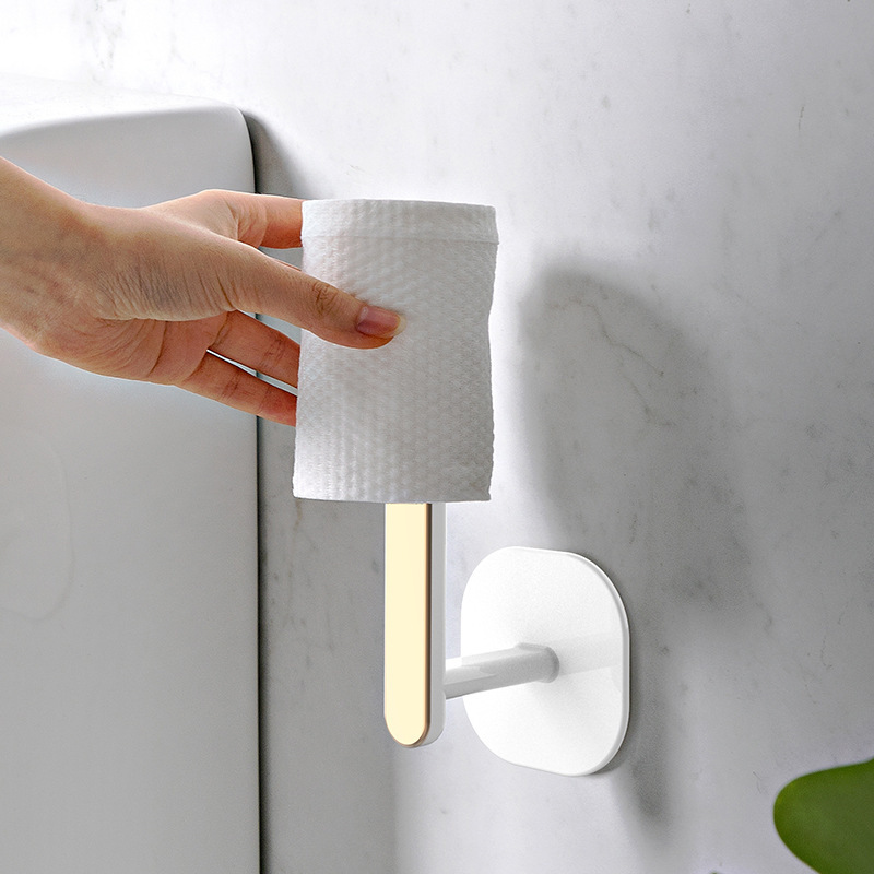 Punch-free Paper Towel Holder Plastic Self Adhesive Kitchen Under