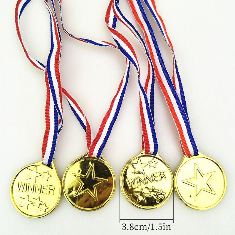 100 paquetes de medallas de oro para niños de plástico ganador medallas de  oro para niños