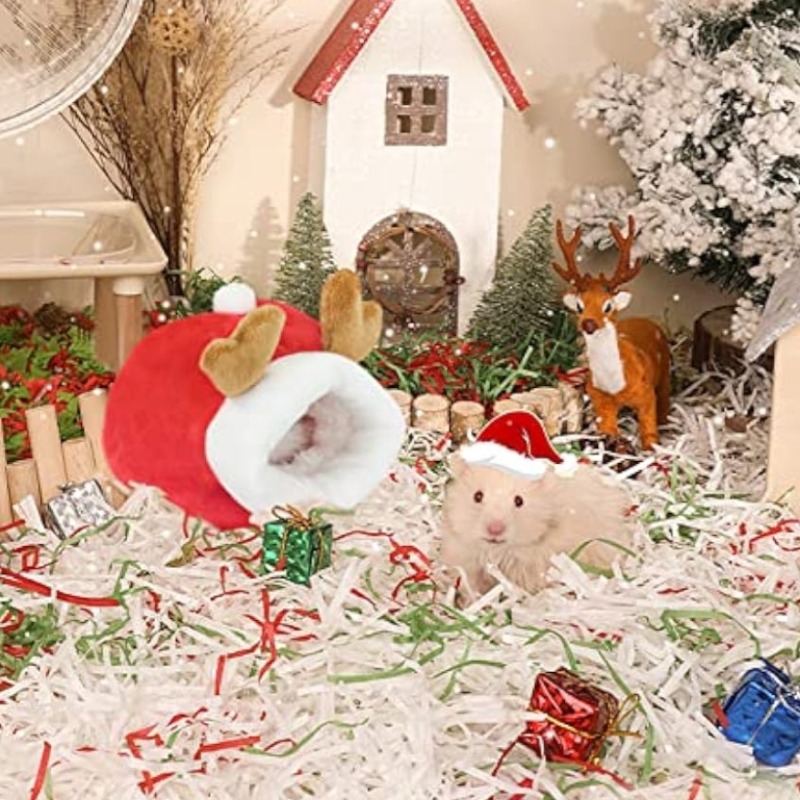 Dwarf Hamster Warm Bed Hammock Christmas Tree Shaped House - Temu United  Kingdom