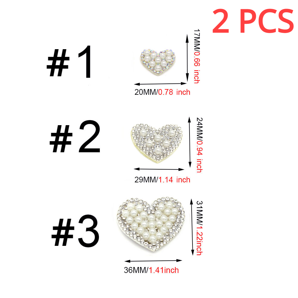 Rhinestone Heart Shape Patches Iron Patches Clothing Hot - Temu