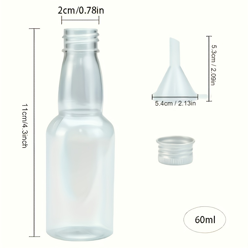 Small Plastic Travel Bottles, 2 oz Plastic Bottles with lids Empty