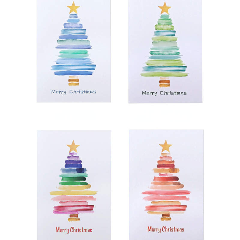Watercolor Christmas Tree Christmas Card Contains Hand - Temu