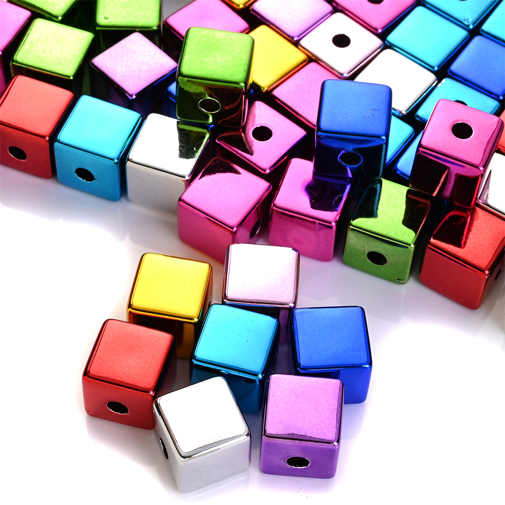 Colorful Cubic Dice Beads Square Shape Acrylic Spacer Beads - Temu