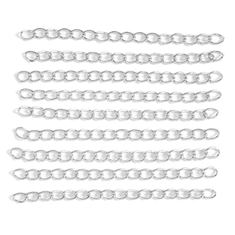  10pcs/Lot 50mm Stainless Steel Necklace Extension Chain Bulk  Bracelet Extended Chains Tail Chains Extender for Jewelry Making : Arts,  Crafts & Sewing
