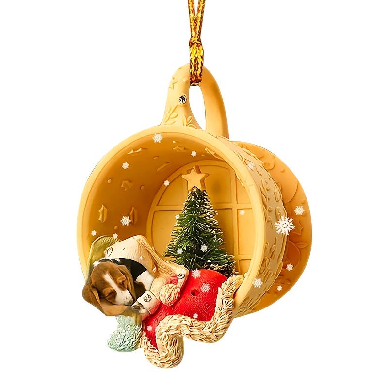 1pc Acrylic Christmas Tree & Puppy Decoration For Room, Garden, Home, Wall,  Cute Aesthetic Stuff, Cool Gadgets, Unusual Items, Christmas Decoration