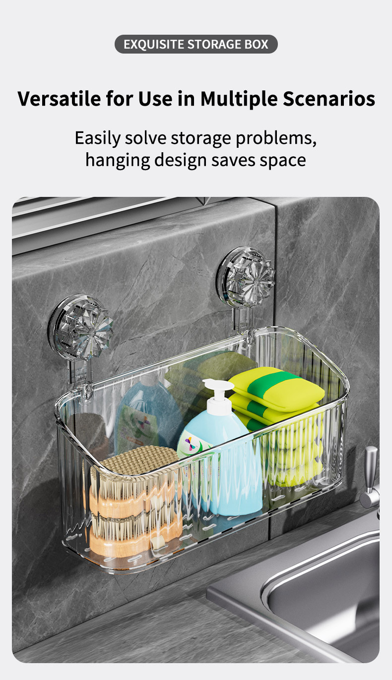 Suction Cup Shower Bathroom Shower Shelf Storage Dry Rack Kitchen