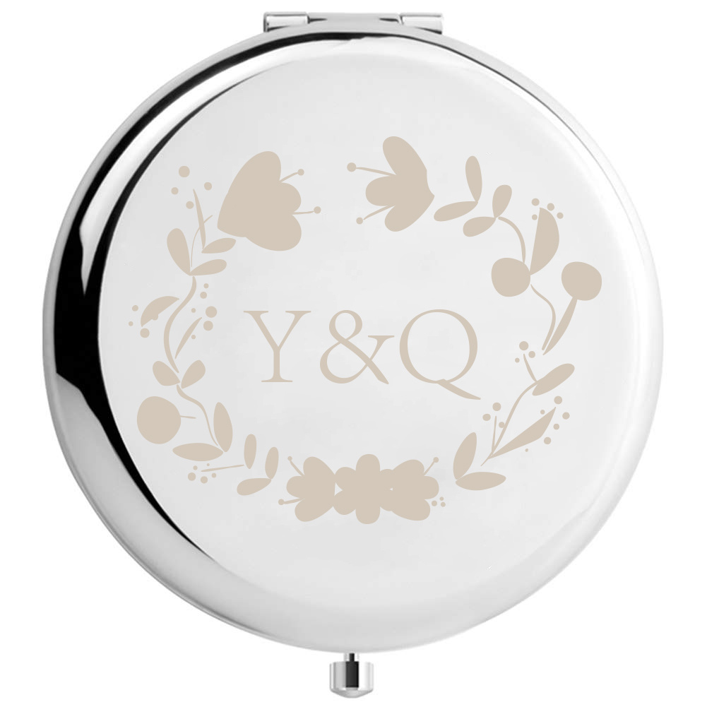  Maid of Honor Gift,Compact Crystal Pocket Makeup  Mirrors,Initial Monogram Letter J Mirror And Love Knot Bracelets for  Bachelorette Party Bridesmaid Proposal Gifts ,Wedding Party Gifts.  (Champagne J) : Beauty & Personal
