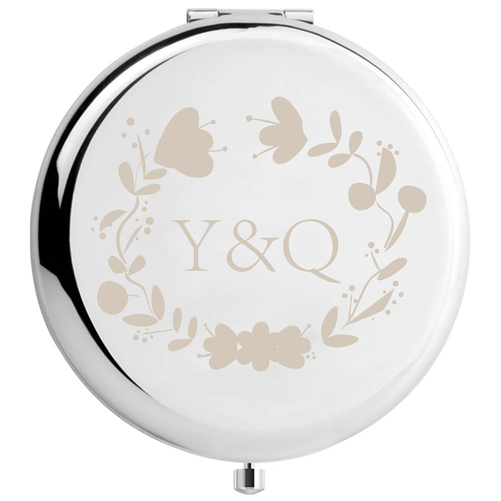 TEMU (custom Name) Custom Nam Couple Gift Tricolor Compact Pocket Makeup Folding Mirror Gift Daughter Sister Friend Birthday Gift Wedding Gift