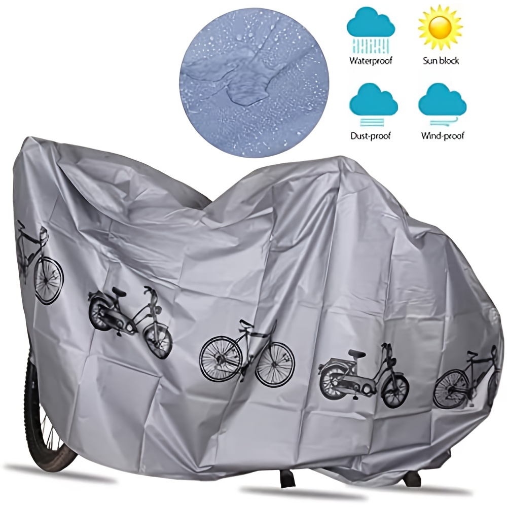 Housse de pluie pour vélo avec revêtement argenté, grande housse de vélo,  protection UV, anti-poussière