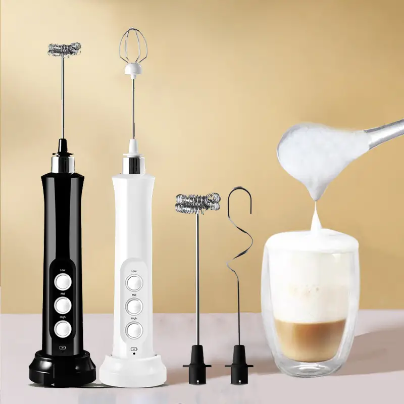 3 In 1 Portable Rechargeable Electric Milk Frother Foam Maker