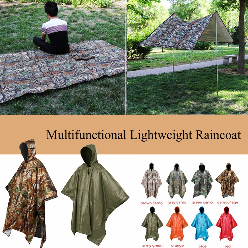 3-in-1 Waterproof Travel Poncho Rain Coat