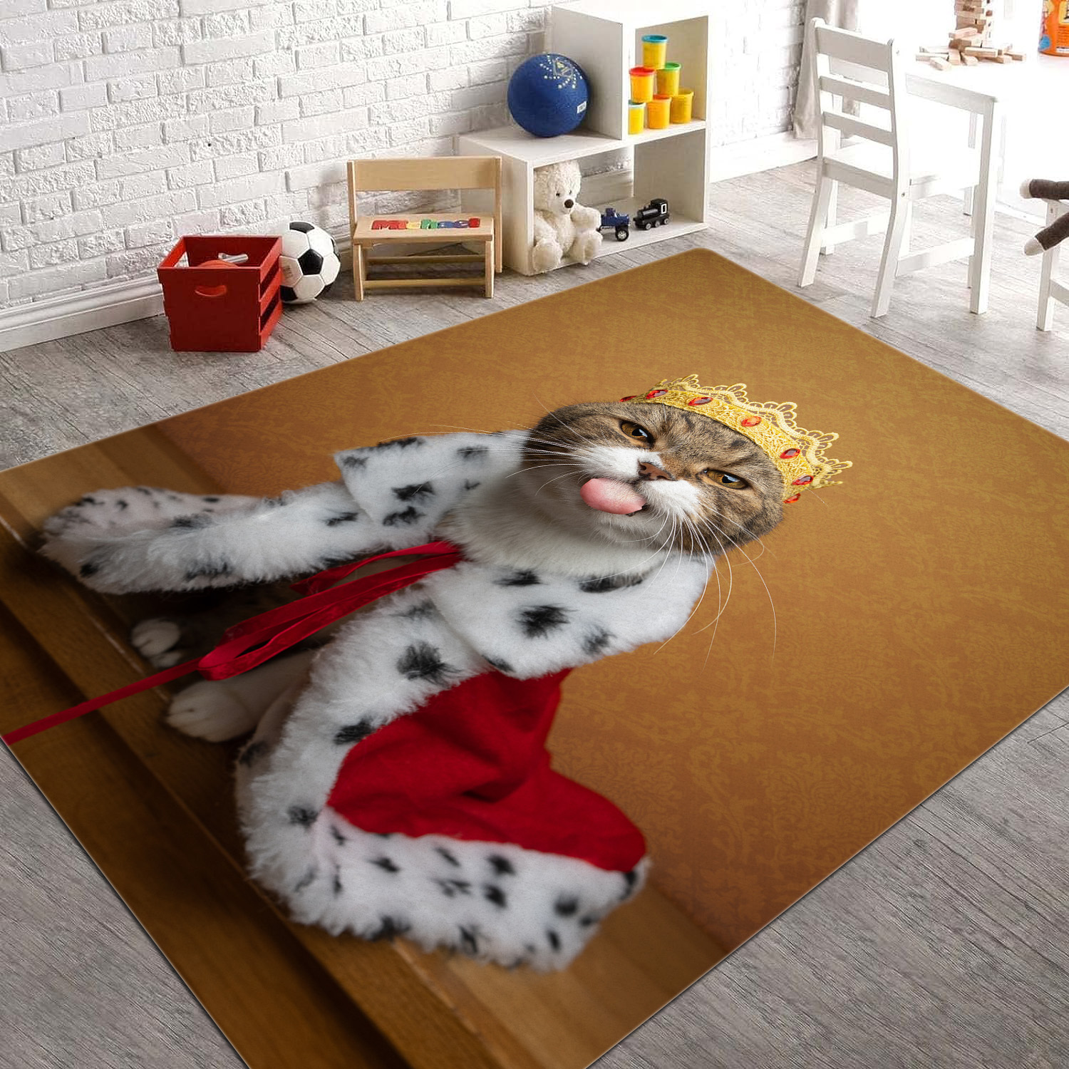 Cute Cat Head Pattern Irregular Floor Mat, Non-slip, Waterproof