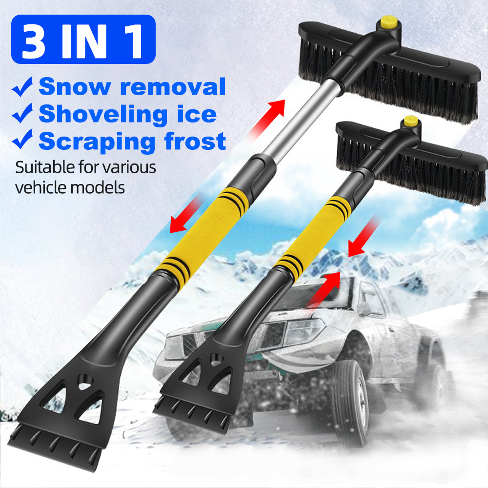 Alasum Snow Shovel Car Snow Scraper and Brush Car Ice Scraper Ice Scrapers  for Car Windshield Telescoping Snow Broom Windscreen Ice Scraper Car