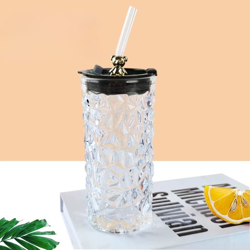 16.23oz Ins Double Layer Tumbler Water Drinking Cup With Straw Bottle Cute  Colourful Reusable Plastic Gift Present Hadiah