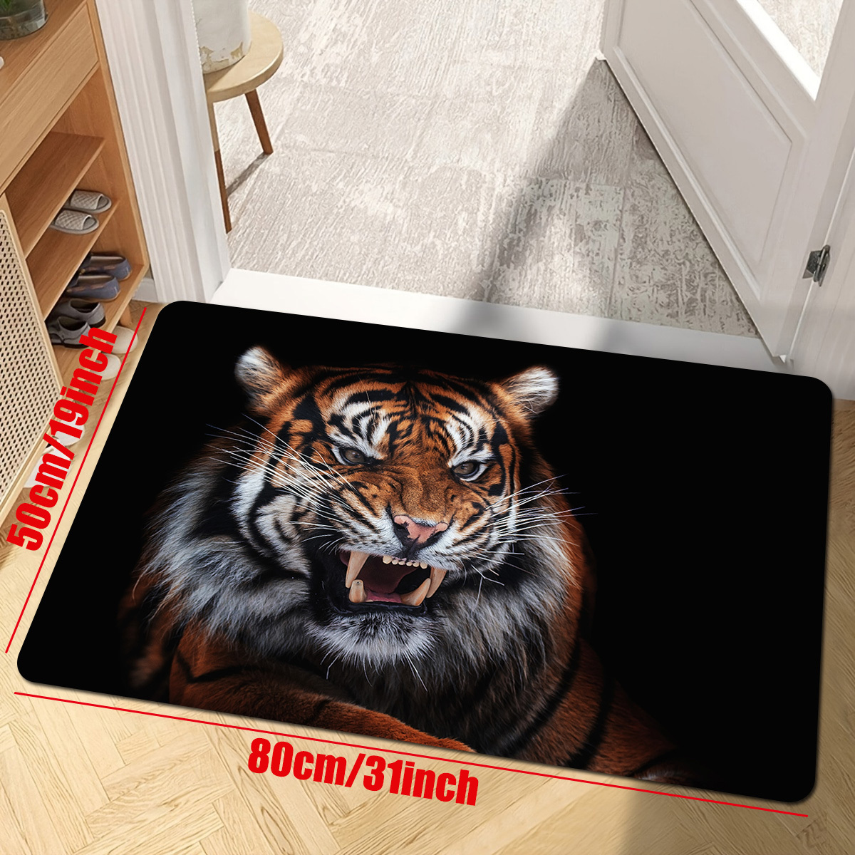 1pc Modern Tiger Pattern Living Room Mat Alfombra Lavable - Temu Mexico
