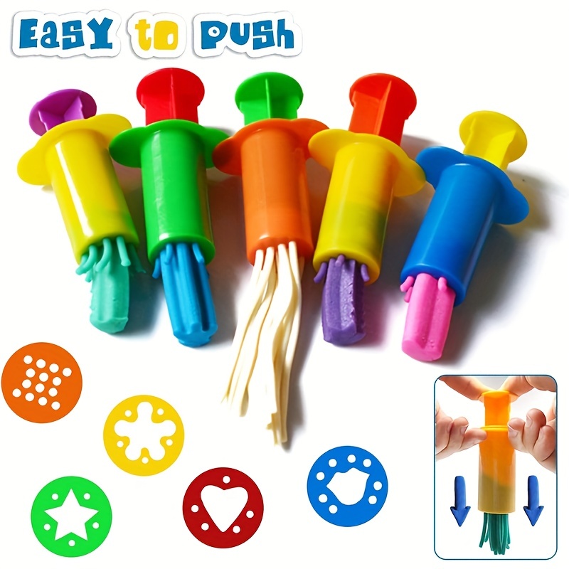READY 2 LEARN Dough Extruders - Set of 6 - Play Dough Tools - for Ages 2+ -  Art Accessories for Pottery and Dough