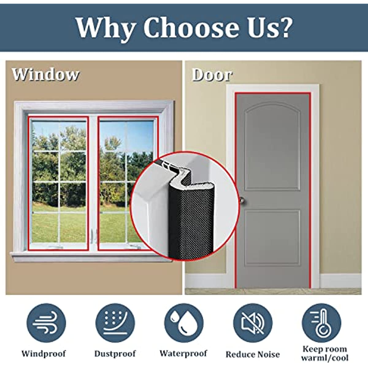 26ft Rubber Weather Stripping Door Seal Strip for Door Frame, Kerf Door Weatherstripping for Interior Doors, Door Draft Sealer Insulation Strip