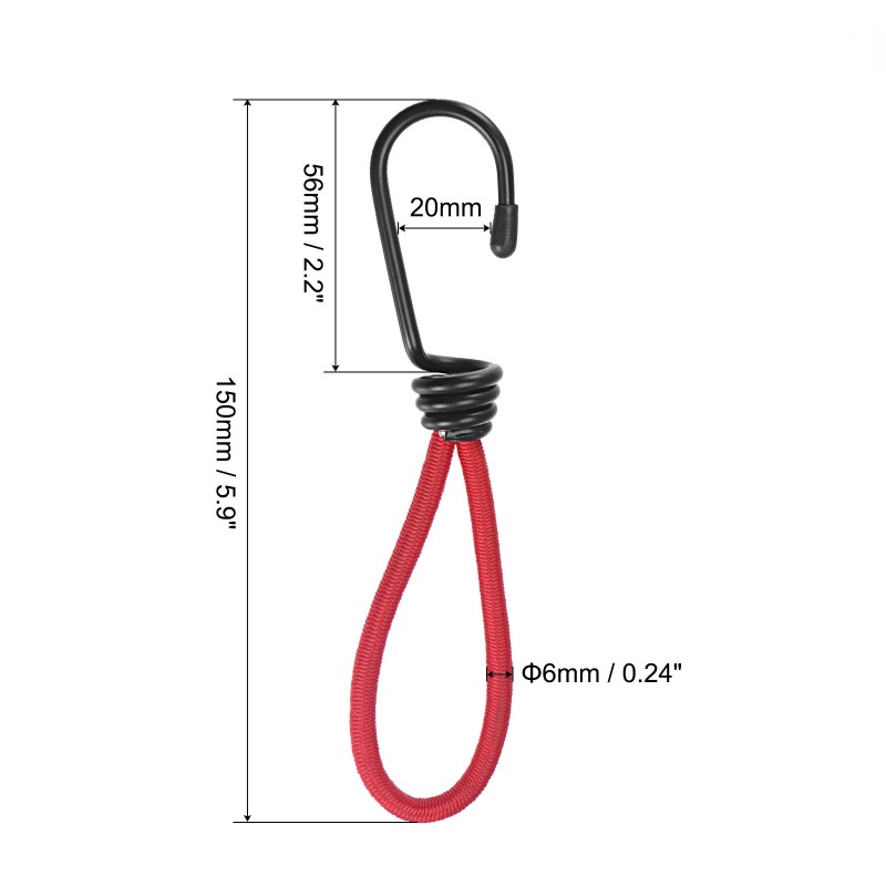 1pc Tent Elastic Rope Cord With Hook Camping Canopy Tarp Tent