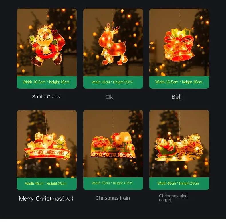 led christmas suction cup lights santa claus snowman shape window decoration lights holiday atmosphere small color lights christmas lights battery powered no plug details 9