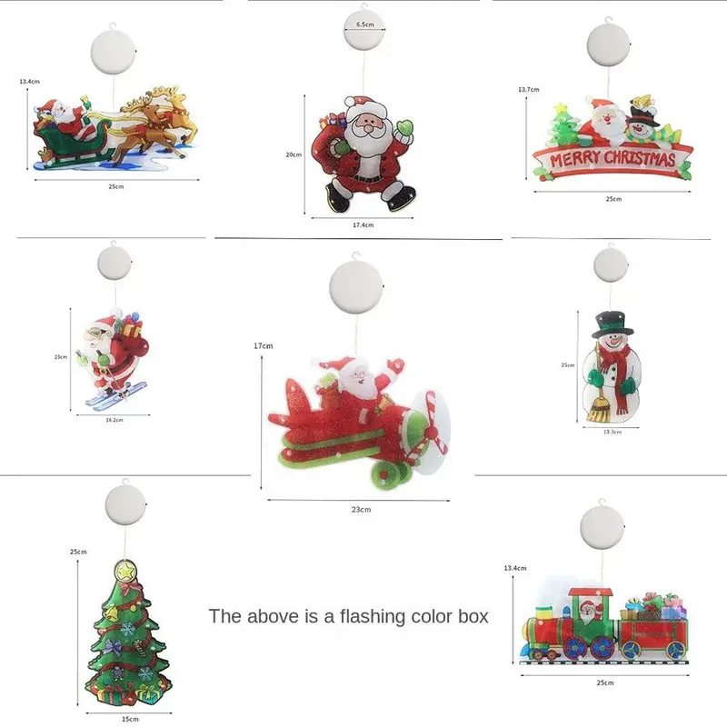 led christmas suction cup lights santa claus snowman shape window decoration lights holiday atmosphere small color lights christmas lights battery powered no plug details 12
