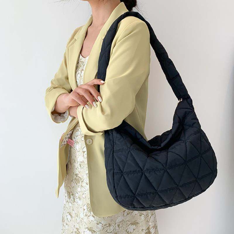 Fashion Quilted Crescent Bag, Trendy Pu Shoulder Hobo Bag, Women's Stylish  Handbag & Tote Purse - Temu