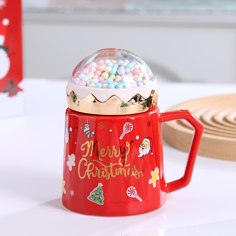 Mug gift box Spoon 1 set, Santa Claus ceramic cup, creative cartoon coffee  cup, Kawaii water bottle, Christmas gift Christmas coffee cup set gift,  lovely Christmas mug, gift surprise gift for family