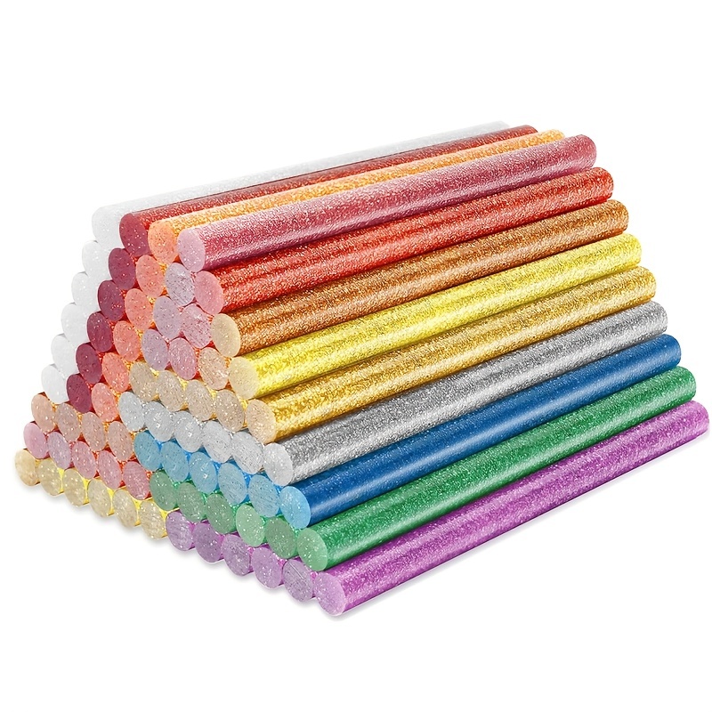 EnPoint Color Glitter Hot Glue Sticks, 24 PCS Hot Melt Glue Sticks Full Size,  Craft Adhesive Waxing Sticks Bulk for Christmas Cards, S