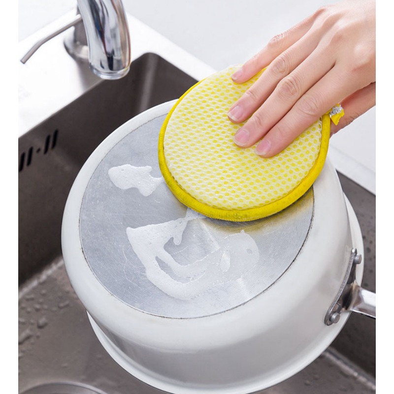 5pcs Double Side Dishwashing Sponge Pan Pot Dish Wash Sponges