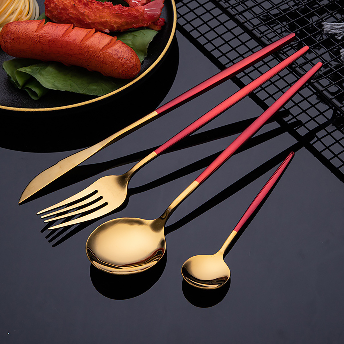 Stainless Steel Tableware Set Tableware Kitchen Utensils - Temu