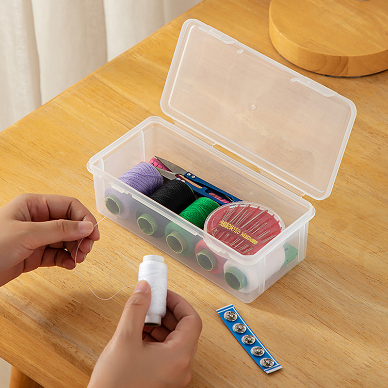 Mini Plastic Storage Box with Locking Lid Clear Plastic Organizer for Small  Crafts Stationery Jewelry Sewing Classroom 