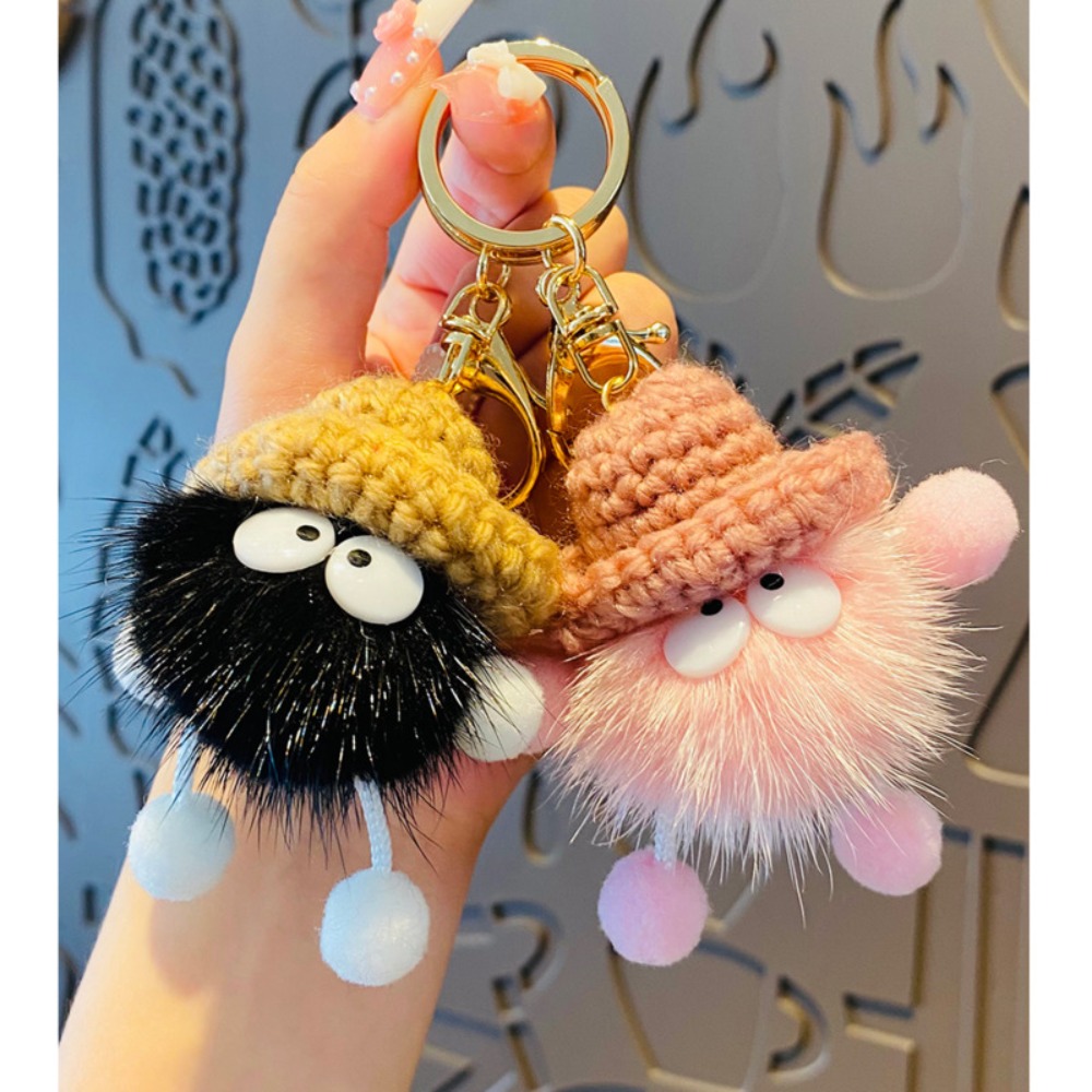 Cute Faux Fur Pom-pom Key Chain Heart Shape Fluffy Pendant Keyring Jewelry  Gift