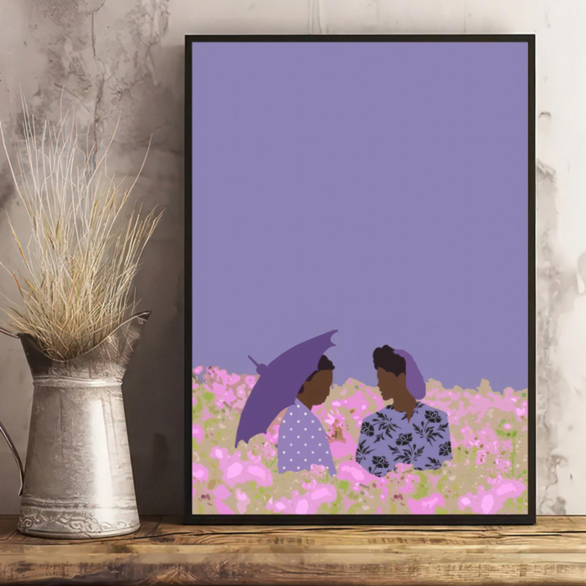1pc Canvas Poster, The Color Purple Movie Poster Minimalist Movie Poster, Feminist Print Wall Art For Living Room, Wall Decor For Bedroom, Home Decor