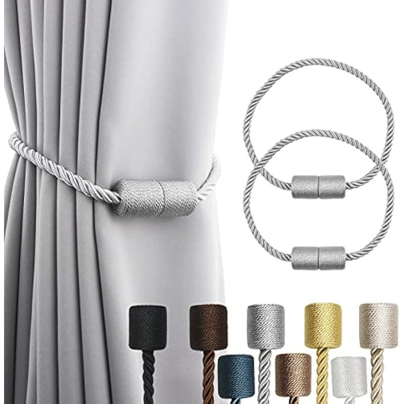 

2pcs Modern Magnetic Curtain Tiebacks, Window Curtain Holdbacks For Draperies Living Room Home Decor