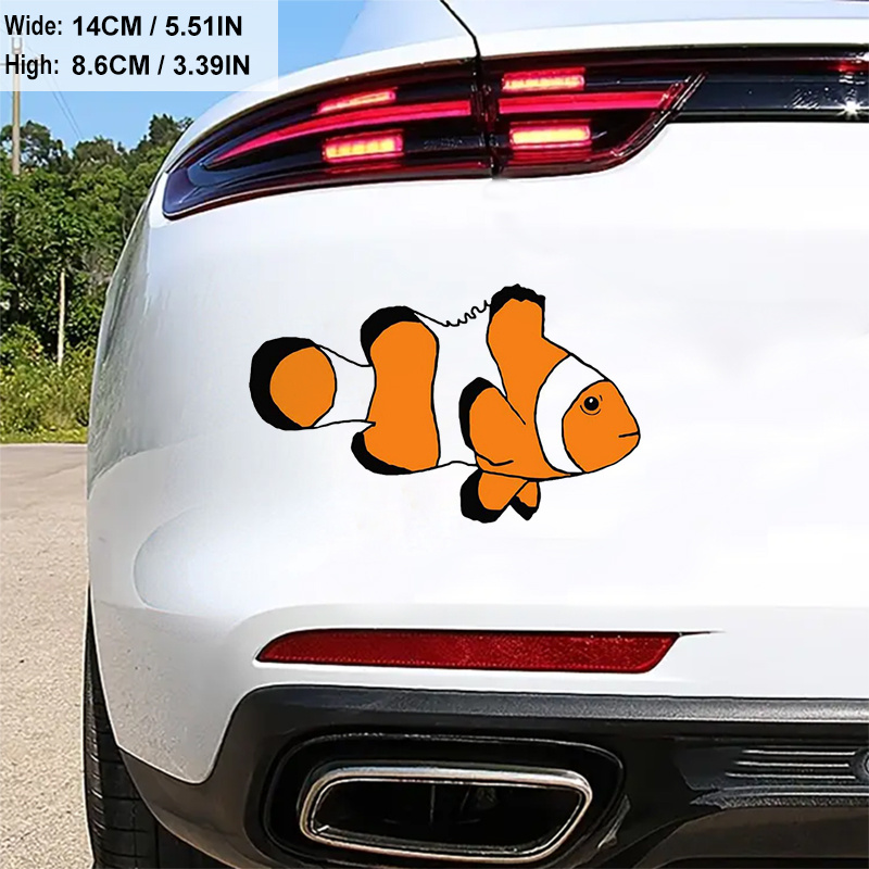 Orange Ocean Tropical Fish Car Sticker Laptop Water Bottle - Temu