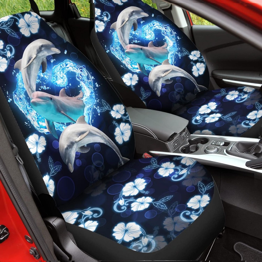 2pcs/set Butterfly Pattern Printed Elastic Car Seat Covers