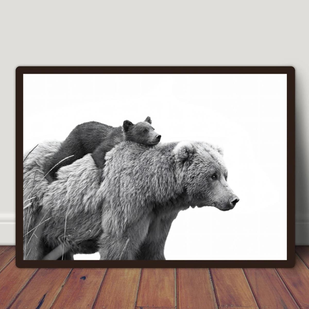 Furry Cow Cub Brown Art Print Canvas Poster,Home Wall Decor(24x36