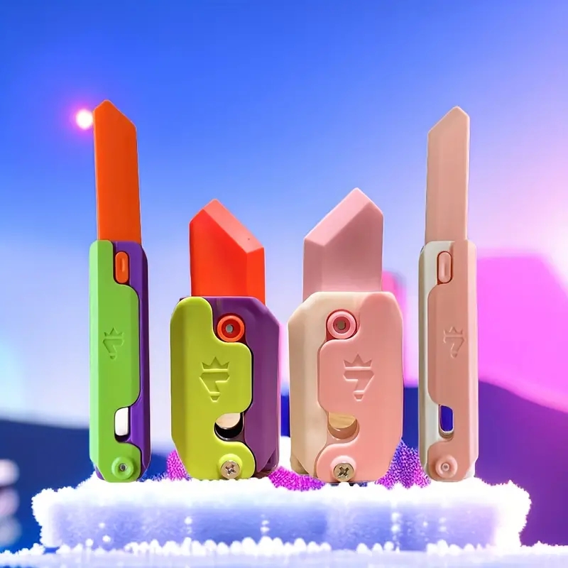 Gravity Folding Claw Knife Radish Knife 3d Printing Gravity Knife Small  Radish Knife Push Card Decompression Toy Christmas Gift