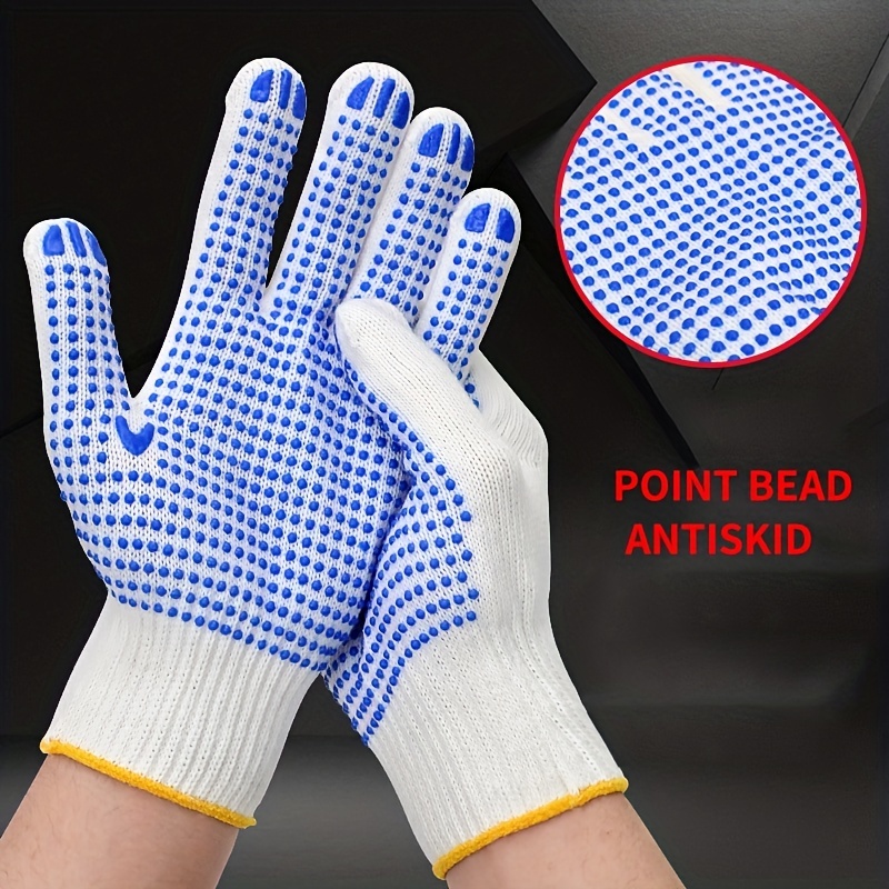 Labor Protection Gloves Nylon Non-slip Gloves Driver Driving Moving Point  Glue Thin Thin 13 Needle Point Plastic Work Gloves For Men And Women - Temu