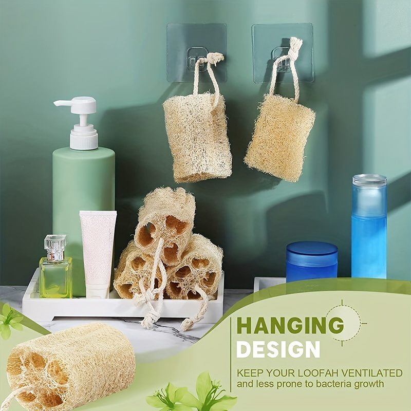 2pcs Natural Exfoliating Loofah Sponge, Body Exfoliator Sponge Scrubber, Handheld Luffa  Sponges, Suitable For Bathing, Showering, Spa Cleansing, Available For Men And Women