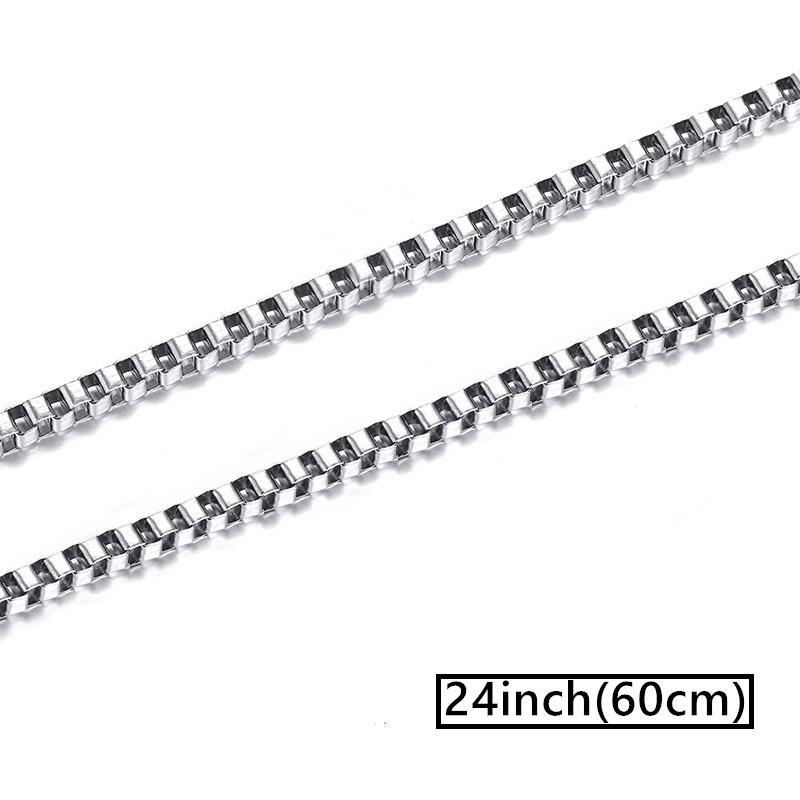 2mm Black Box Chain Necklace