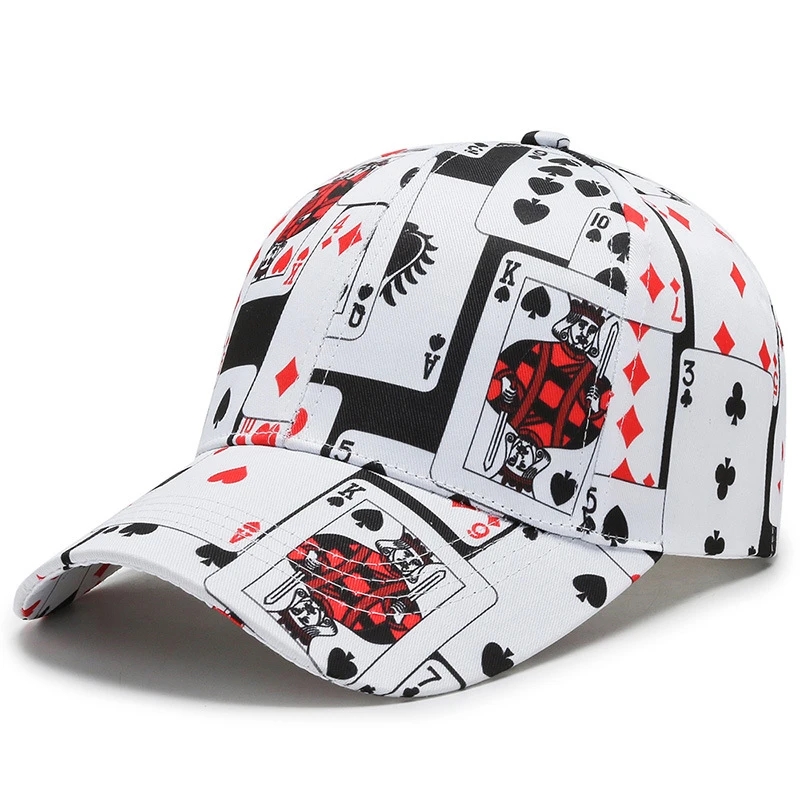 new hip hop hat mens outdoor mountaineering cap poker game playing card adjustable cotton baseball hat protection hat details 0
