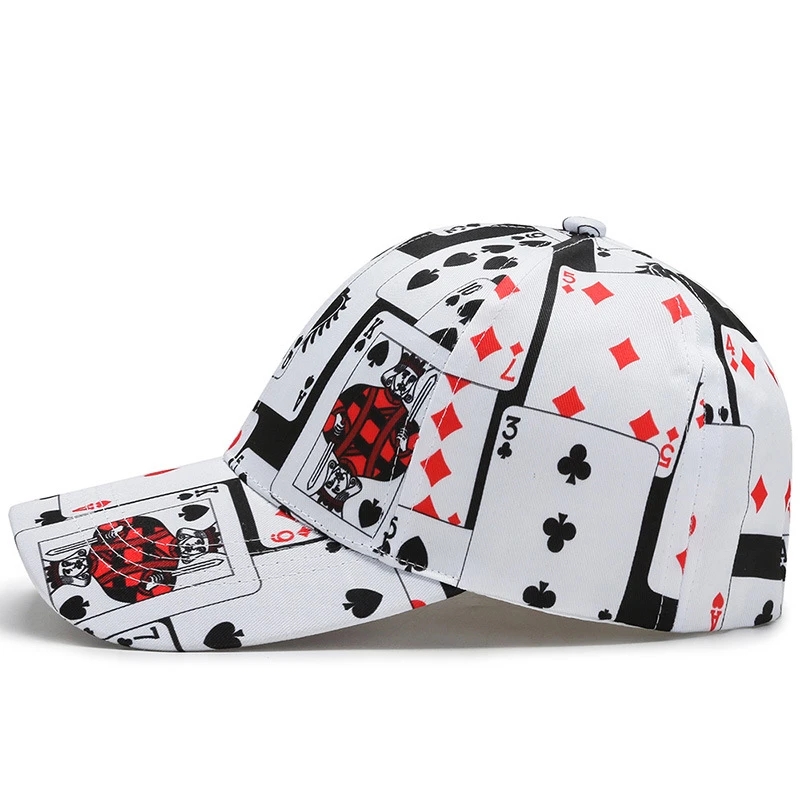 new hip hop hat mens outdoor mountaineering cap poker game playing card adjustable cotton baseball hat protection hat details 2