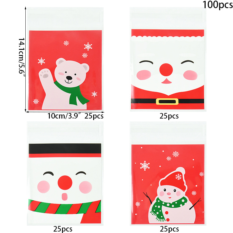 Craspire 1 Bag Christmas Theme Rectangle Plastic Zip Lock Candy Storage  Bags, Self Seal Bag, for Biscuit & Candy Packaging, Santa Claus,  220x155x0.1mm, 50pcs/bag – CRASPIRE