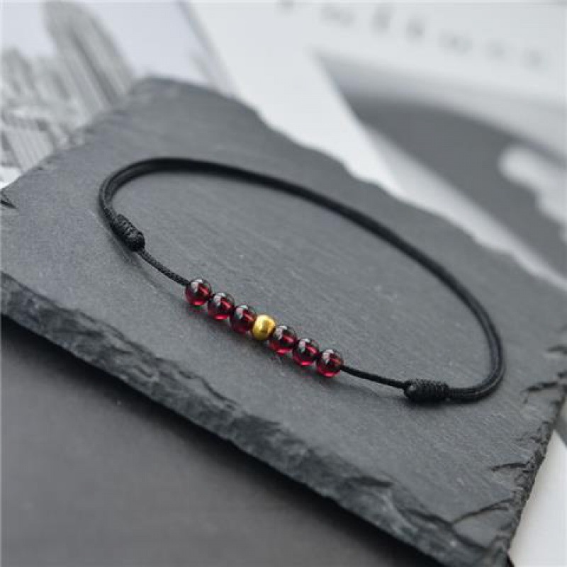 1pc Handmade Bohemian Red / Black String Anklet Simple Minimalist Ankle Bracelet,Temu