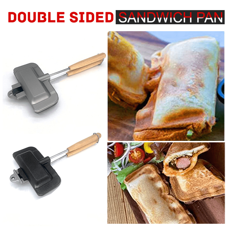 4w1h Sandwich Maker Double-Sided Sandwich Pan Non-Stick Foldable Grill  Frying Pans for Bread Toast Breakfast Machine Pancake Maker Kitchen Tools