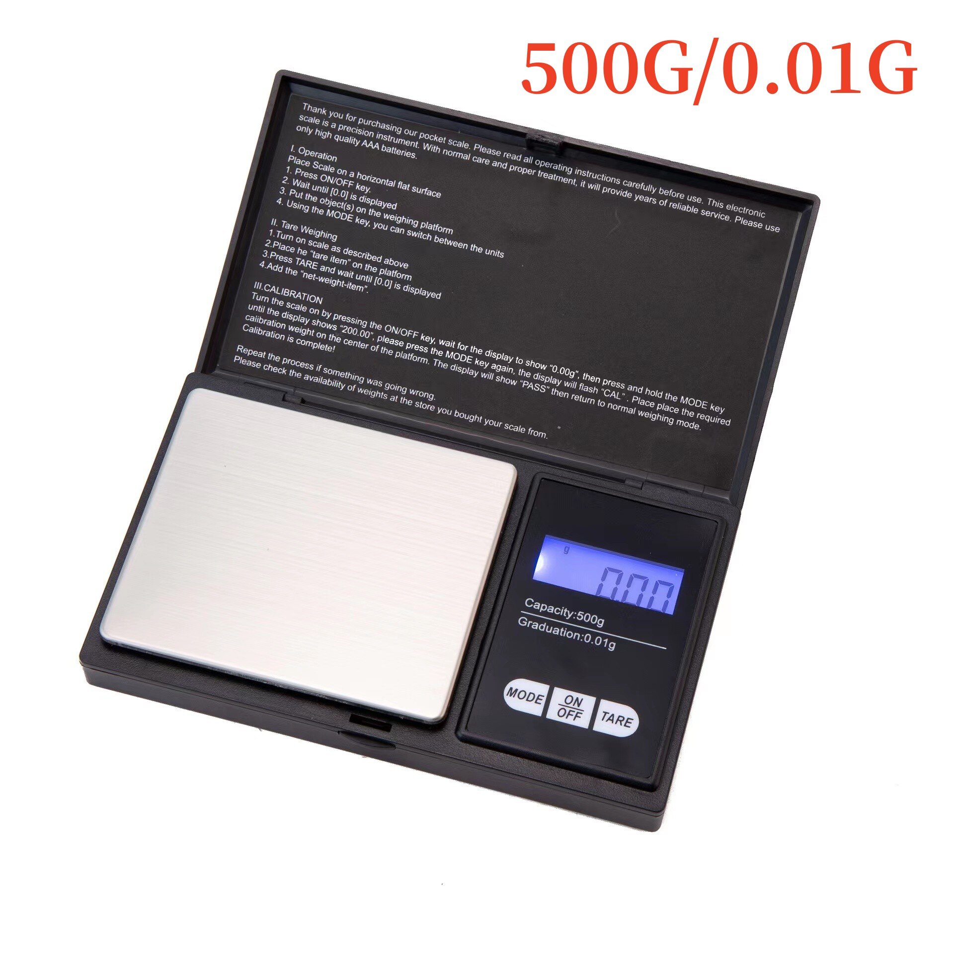 Digital Kitchen Scales, 500g/0.01g Professional Digital Table Top Scale  High-Precision Food Scales Jewelry Scales Nutrition Scales with LCD  Back-Lit