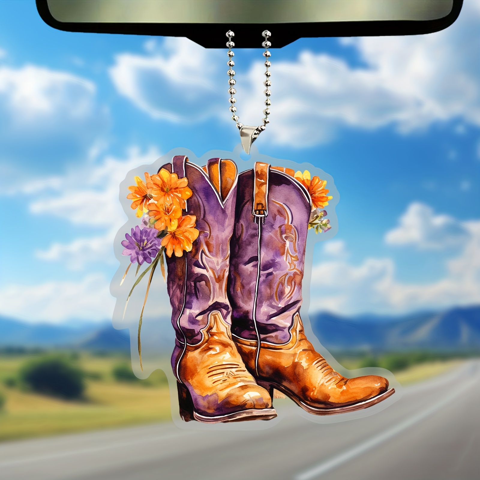 XIAOL Cowboyhut Auto hängende Ornament, personalisierte Cowgirl-Stiefel,  Auto-Rückspiegel-Zubehör, Wild West Auto Charm Innenraum Rückansicht  Anhänger: : Auto & Motorrad
