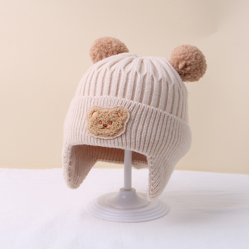 1pc Bonnet Tricoté D'hiver Pour Bébé Protection Des Oreilles