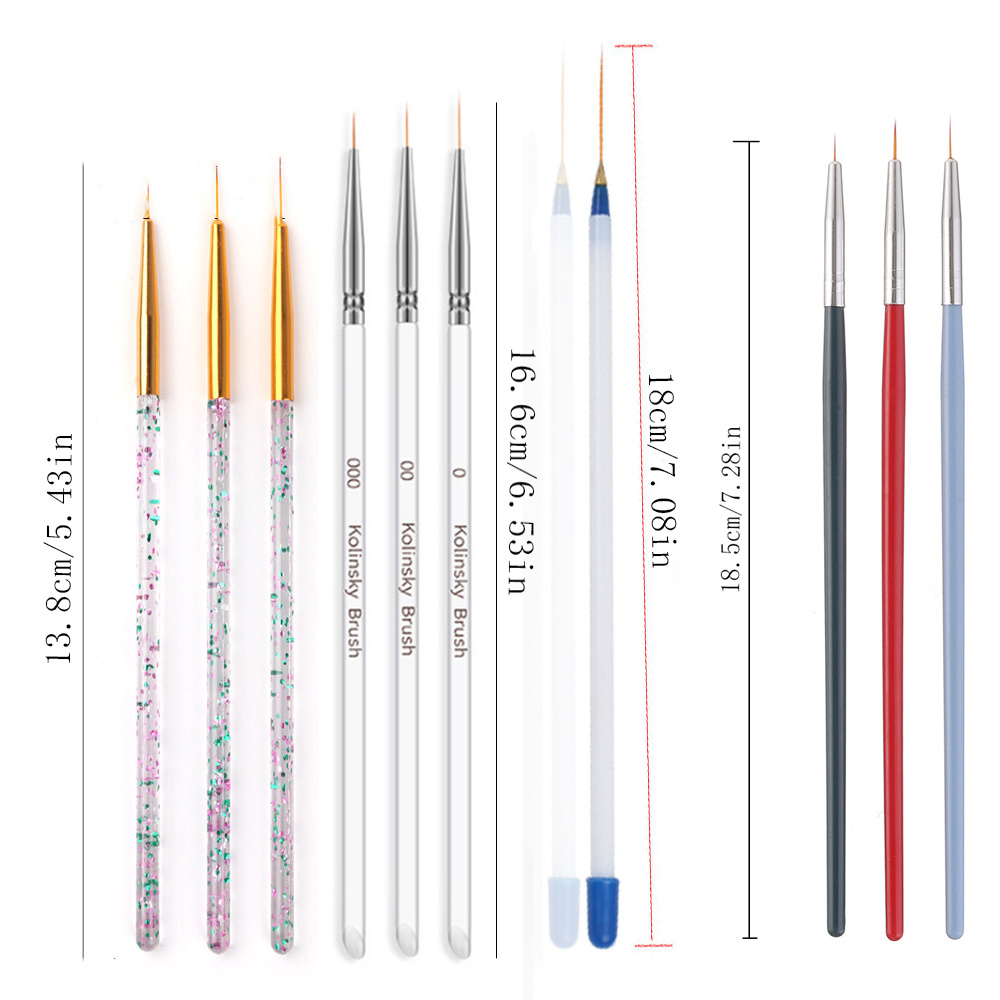 French Stripe Nail Art Liner Brushes Set Easy Manicure - Temu