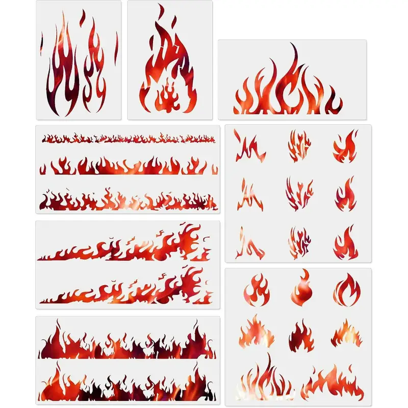 Flame Stencils Fire Airbrush Stencils For Shoes Reusable - Temu